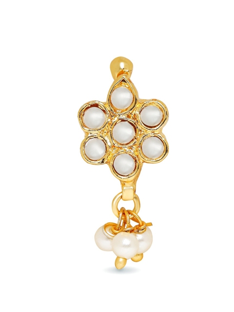 

Mahi Gold-Plated White Beaded Nosepin