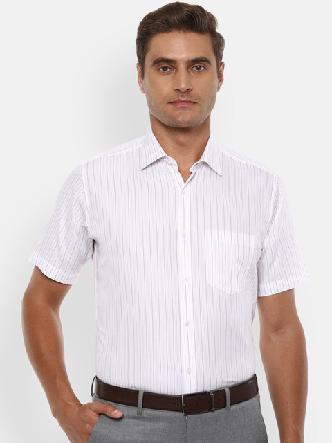 

Van Heusen Men White Regular Fit Striped Casual Shirt
