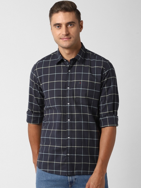 

Peter England Casuals Men Navy Blue Slim Fit Checked Casual Shirt