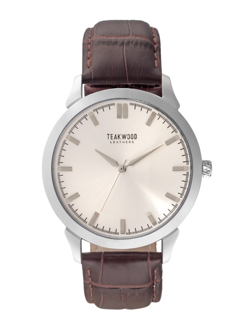

Teakwood Leathers Men Brown & Silver-Toned Leather Analogue Watch WTH_A_2021_28