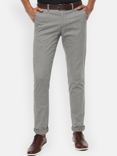 

Van Heusen Sport Men Grey Slim Fit Self Design Regular Trousers