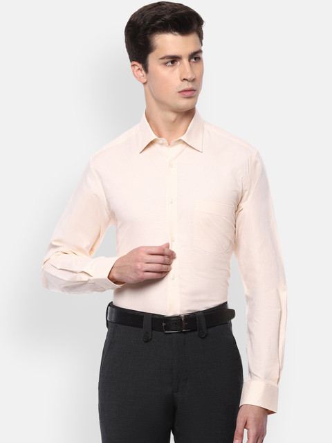 

Van Heusen Men Peach-Coloured Regular Fit Printed Cotton Formal Shirt