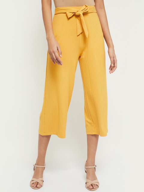 

max Women Yellow Regular Fit Solid Culottes