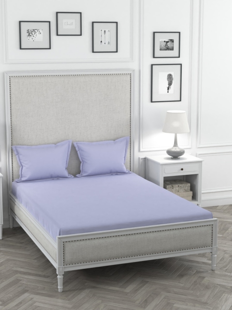 

Portico New York Lavender Solid 200 TC Cotton 1 King Bedsheet with 2 Pillow Covers