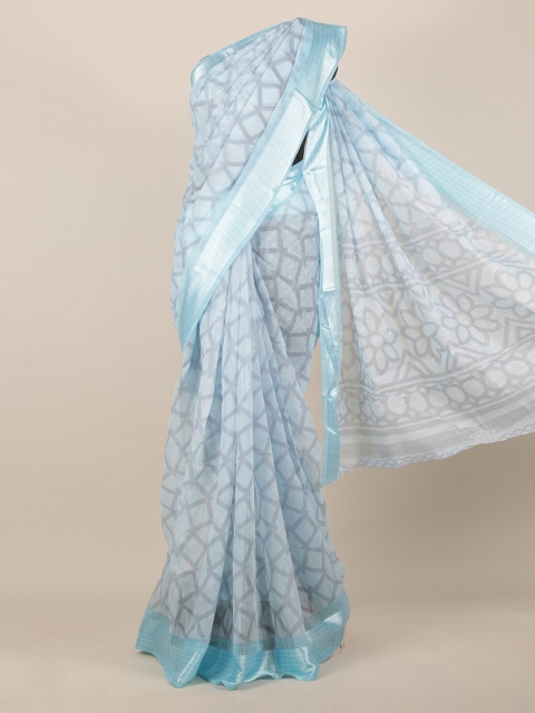 

Pothys Blue Woven Design Jute Silk Saree