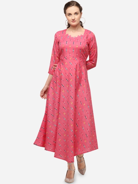

VENISA Women Pink Printed Maxi Dress