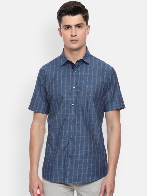 

Van Heusen Sport Men Blue Slim Fit Checked Casual Cotton Shirt