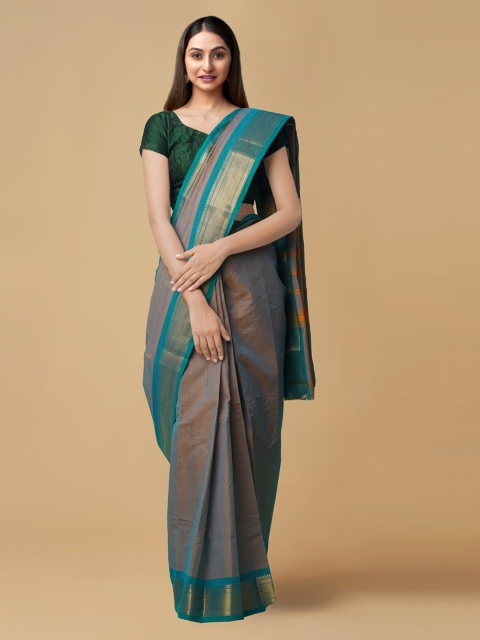 

Unnati Silks Blue Pure Cotton Woven Design Uppada Saree