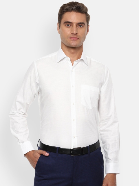 

Van Heusen Men White Regular Fit Self Design Cotton Formal Shirt