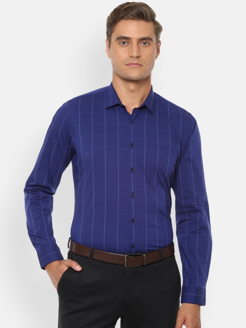 

Van Heusen Men Blue Slim Fit Checked Formal Shirt