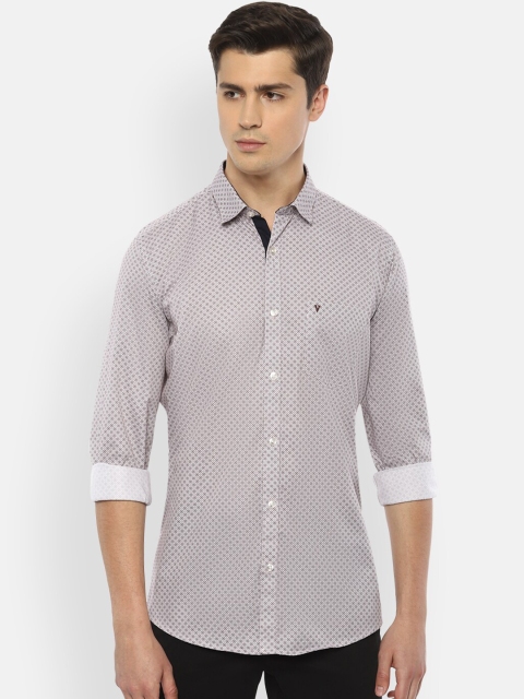

Van Heusen Sport Men White & Brown Slim Fit Printed Cotton Casual Shirt