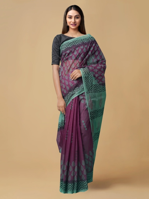 

Unnati Silks Purple Organza Printed Kota Saree