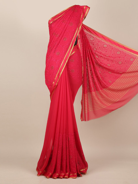 

Pothys Red Printed Pure Chiffon Saree
