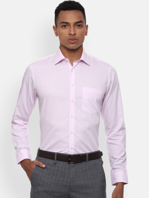 

Van Heusen Men Pink Slim Fit Checked Casual Shirt