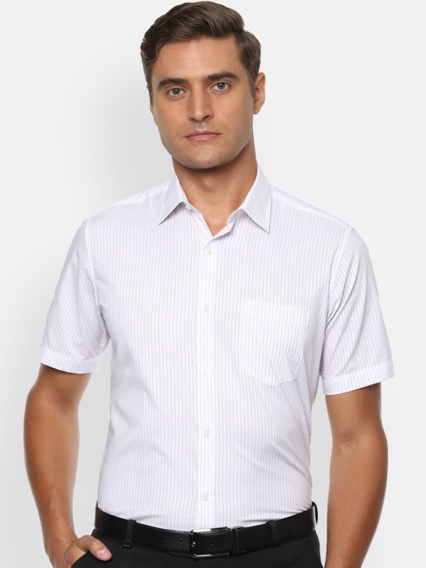 

Van Heusen Men White & Grey Regular Fit Striped Formal Shirt