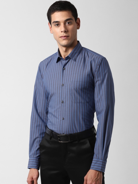 

Peter England Men Blue Slim Fit Striped Formal Shirt