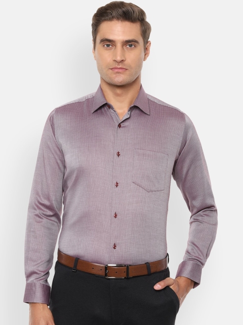 

Van Heusen Men Maroon Regular Fit Self Design Formal Shirt