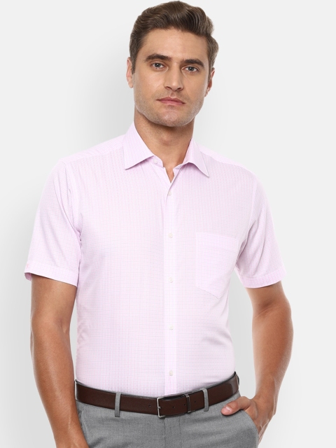

Van Heusen Men Pink Regular Fit Checked Cotton Casual Shirt