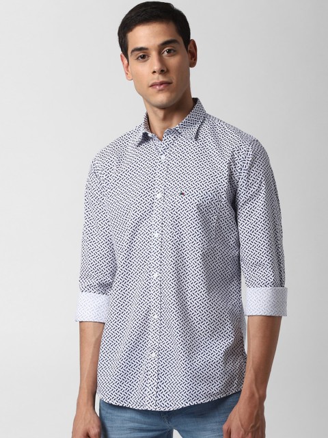 

Peter England Casuals Men White Slim Fit Printed Casual Shirt