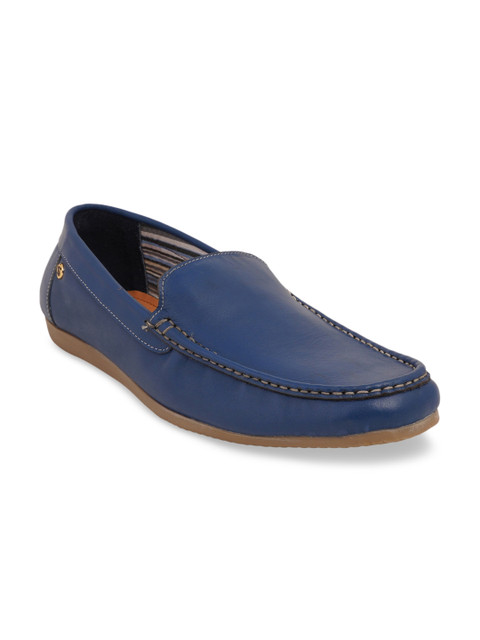 

SCENTRA Men Blue Solid Leather Formal Loafers