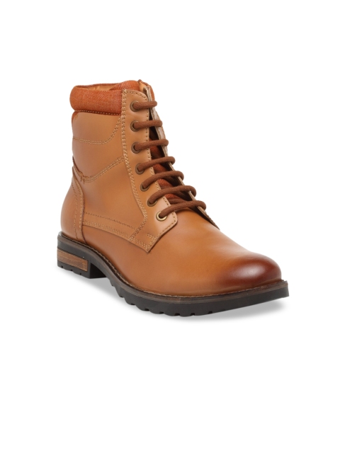 

Teakwood Leathers Men Tan Leather Flat Boots