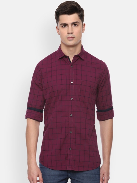 

Van Heusen Sport Men Maroon Slim Fit Checked Casual Cotton Shirt
