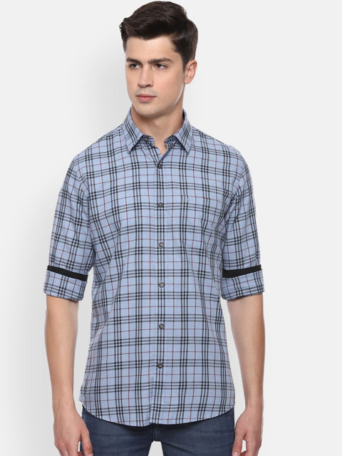 

Van Heusen Sport Men Blue Slim Fit Checked Casual Shirt