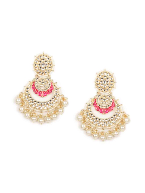 

NAMASYA Women Pink Contemporary Chandbalis