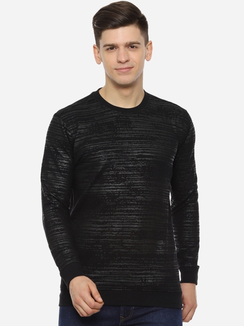 

V Dot Men Black Solid Sweatshirt