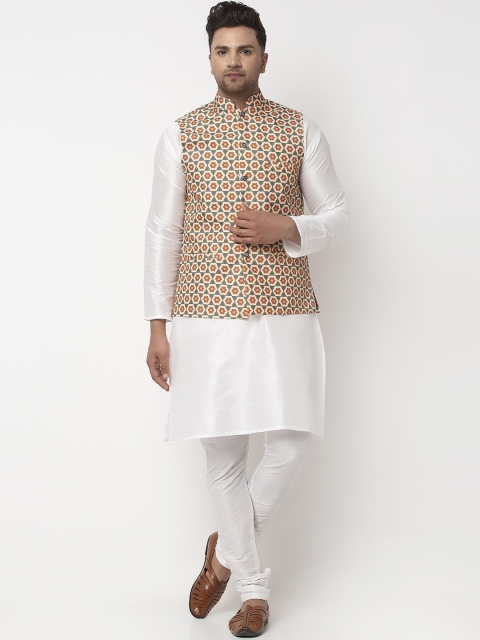 

Benstoke Men White Solid Kurta with Churidar