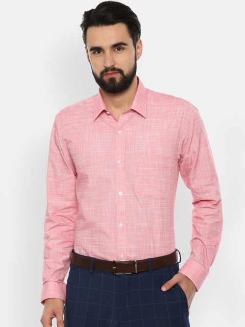 

Louis Philippe Men Pink Slim Fit Self Design Formal Shirt