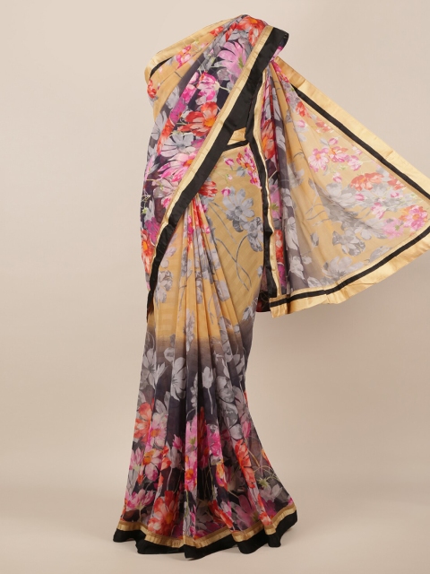 

Pothys Multicoloured Printed Poly Chiffon Saree, Multi