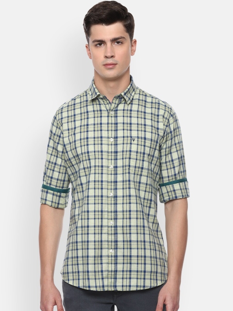 

Van Heusen Sport Men Green Slim Fit Checked Casual Shirt