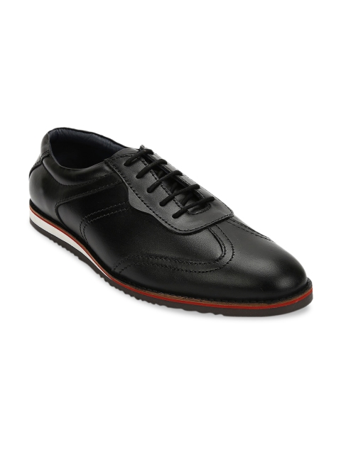 

Teakwood Leathers Men Black Leather Derbys