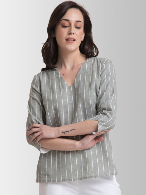 

Fablestreet Green Striped Top