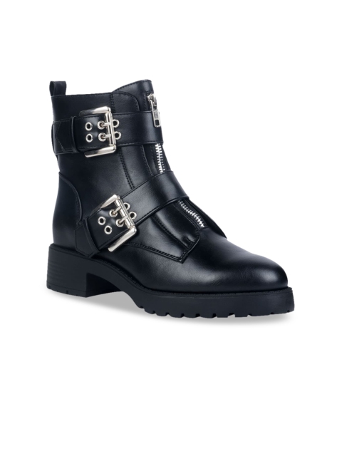 

London Rag Women Black Solid Heeled Boots