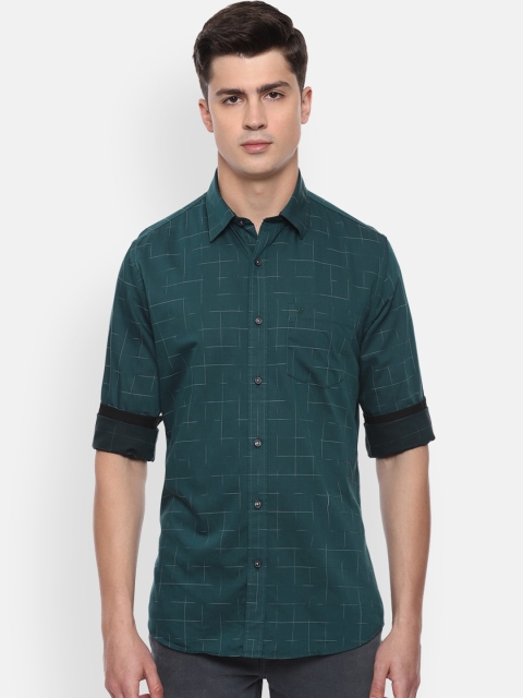 

Van Heusen Sport Men Green Slim Fit Checked Casual Shirt
