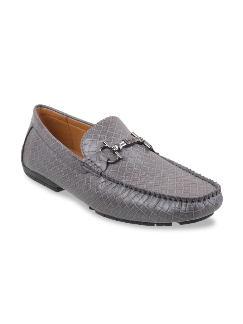 

Metro Men Grey Leather Loafers