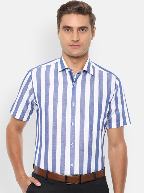 

Van Heusen Men Blue & White Regular Fit Striped Formal Shirt