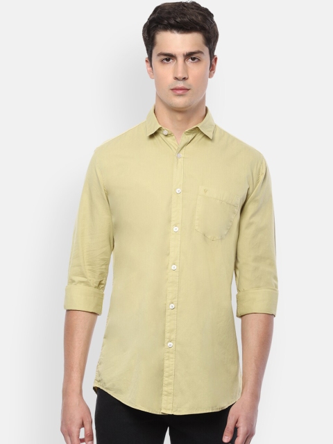 

Van Heusen Sport Men Yellow Slim Fit Solid Cotton Casual Shirt