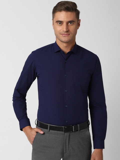 

Peter England Men Navy Blue Slim Fit Solid Formal Shirt