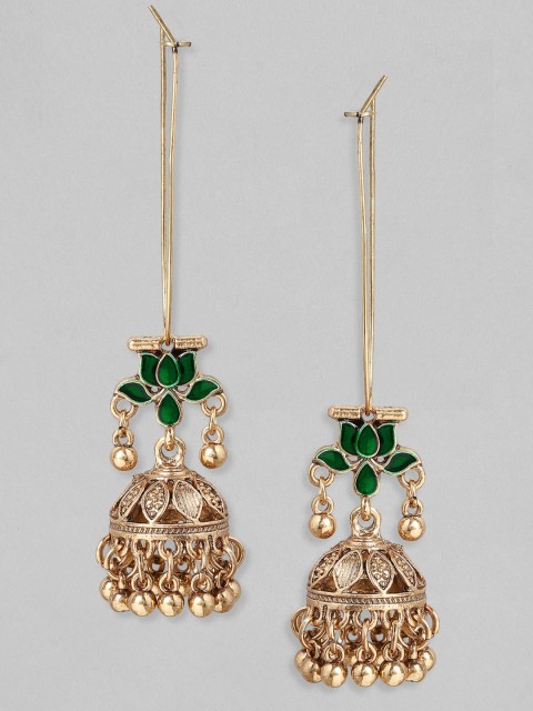 

Rubans Women Gold-Toned Contemporary Jhumkas