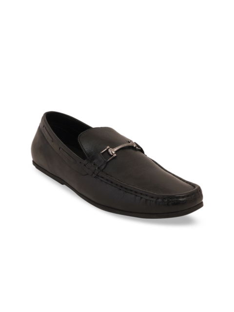 

SCENTRA Men Black Solid Leather Formal Loafers