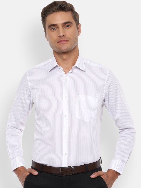 

Van Heusen Men White Regular Fit Striped Casual Shirt