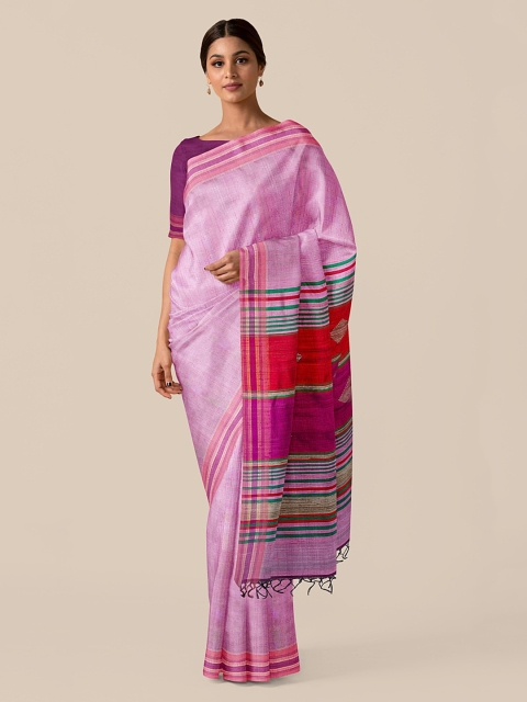 

Taneira Pink Pure Silk Woven Design Bhagalpuri Saree