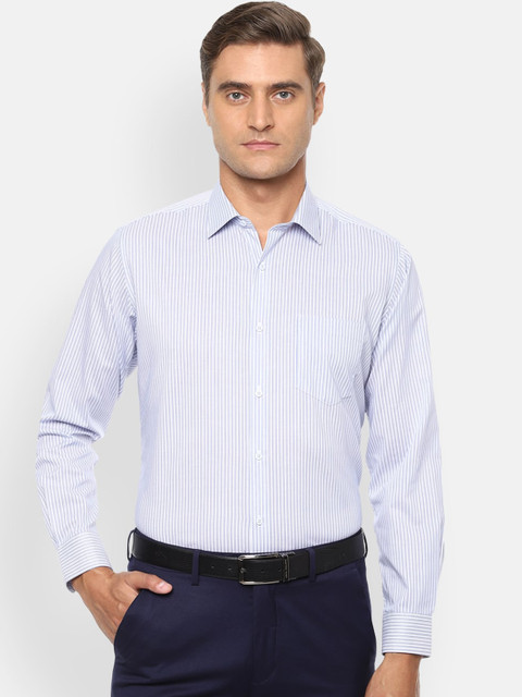 

Van Heusen Men Blue & White Regular Fit Striped Formal Shirt