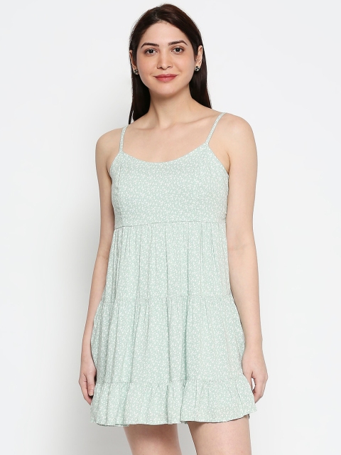 

AMMARZO Women Green Printed Empire Dress