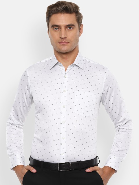 

Van Heusen Men White Slim Fit Printed Formal Shirt