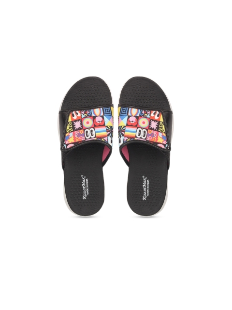 

KazarMax Boys Black & Red Printed Sliders