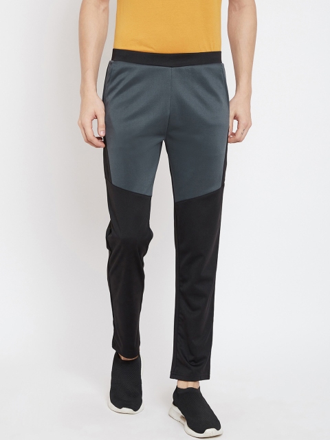 

armure Men Black & Grey Colourblocked Straight Fit Running Track Pants